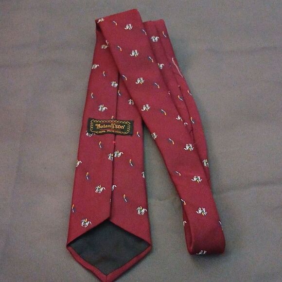 Botany 500 maroon horse print tie NWOT - Picture 5 of 6
